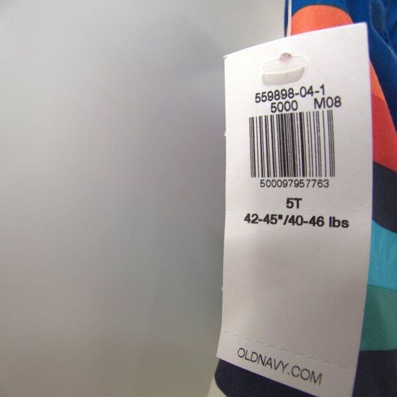 NWT Old Navy Kids Boys Blue Stripe Printed Lined Swim Trunks Size 5T - Picture 6 of 6